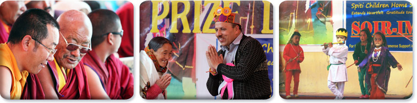 Anniversary Celebrations: In attendance, Kachen Tashi Dorje, Geshe Sonam Wangchuk, Ram Lal Markanda (MLA), and performers from Munsel-ling and abroad.